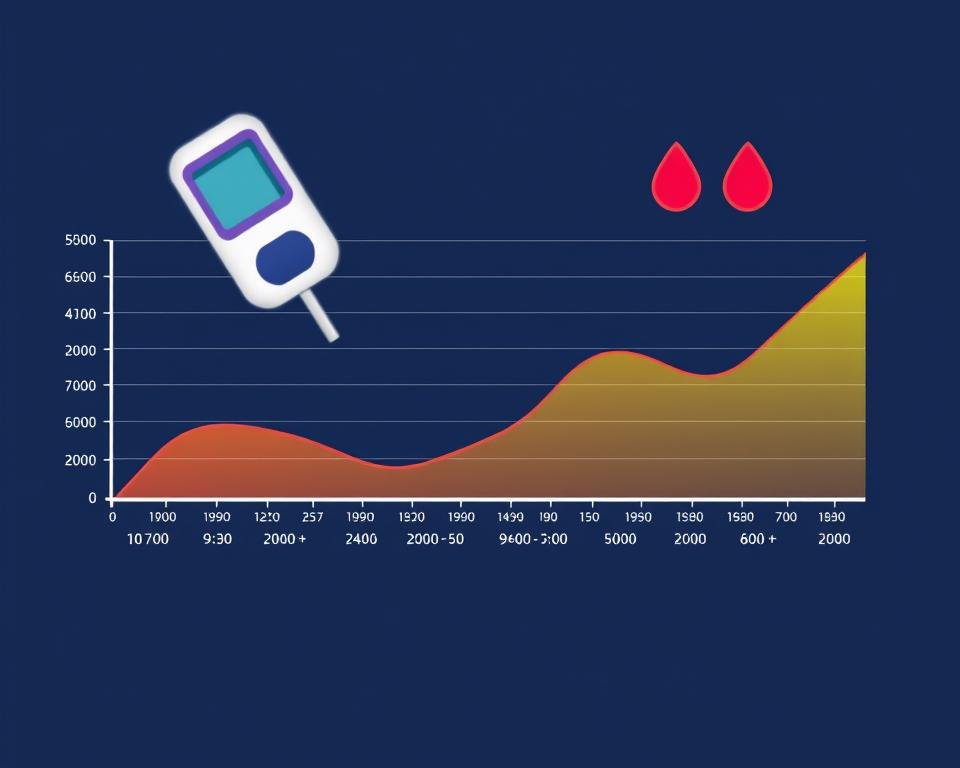 Gráfico de monitoramento de glicose